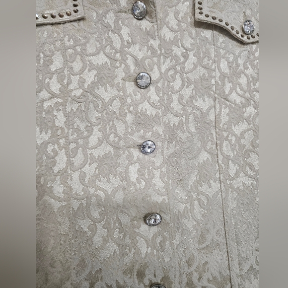 Christine Alexander Jacquered Printes Jacket - Picture 2 of 8